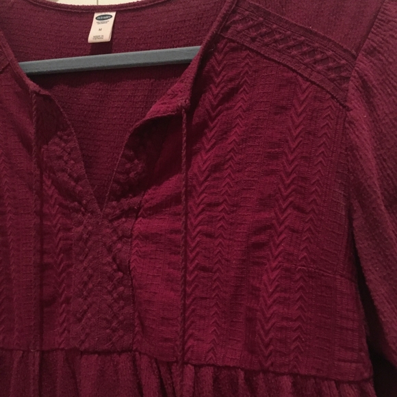 Long sleeve fuschia peasant blouse - Picture 3 of 8